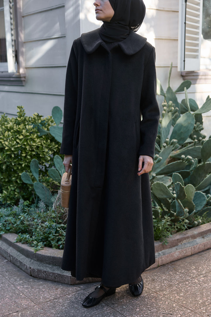 Royal Siyah Kaşe Kaban