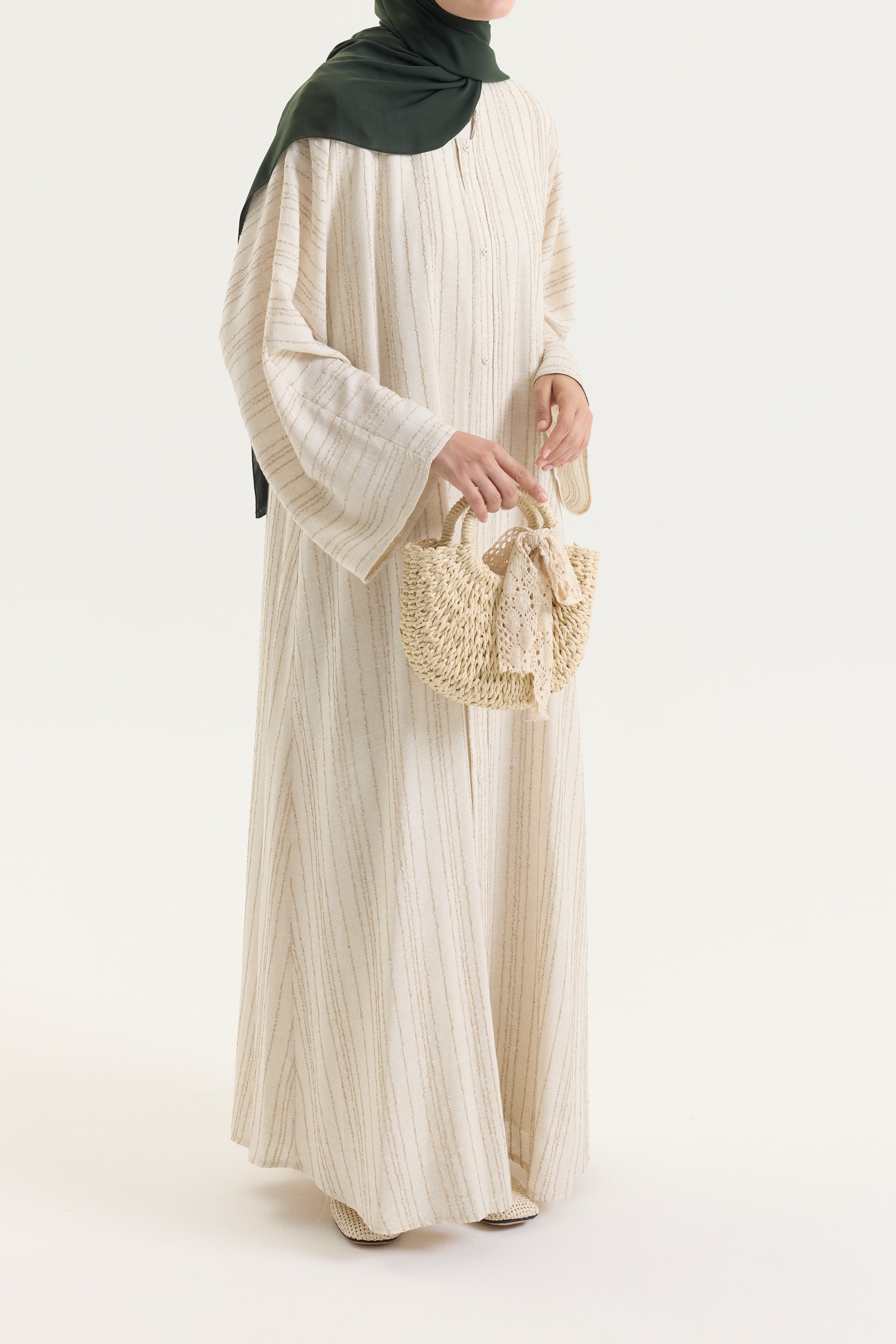 Sahra Koleksiyon | Bej Line Hubab Abaya