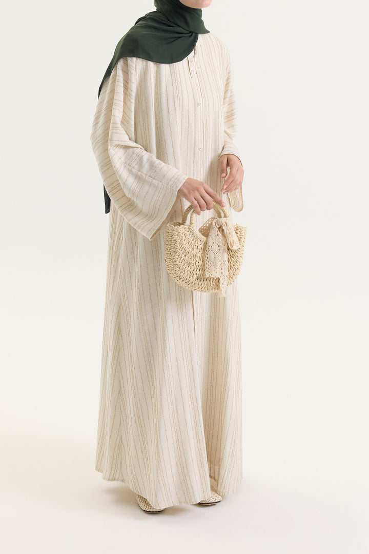 Sahra Koleksiyon | Bej Line Hubab Abaya