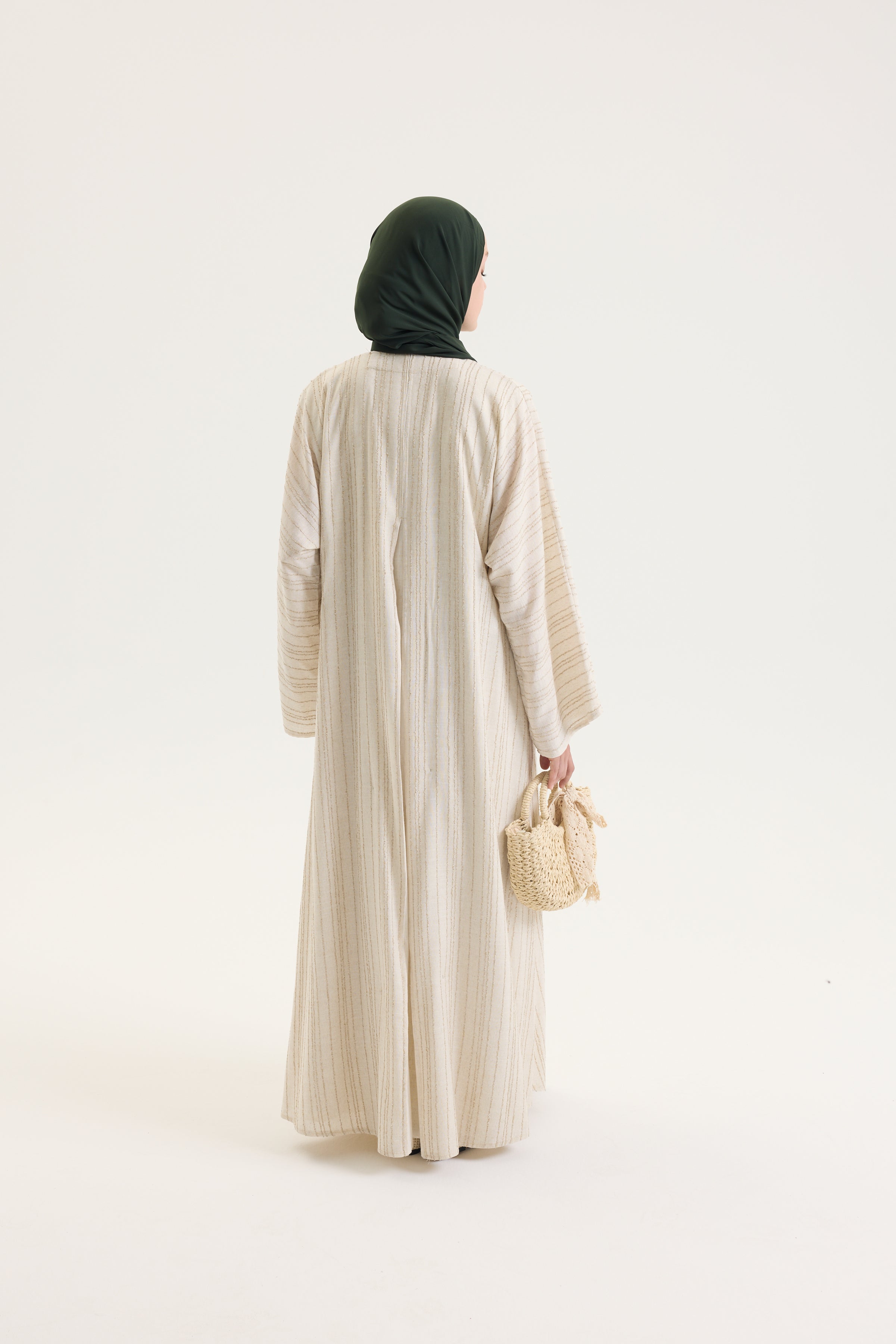 Çam Yeşili Japon Şifon Şal Hubab Abaya