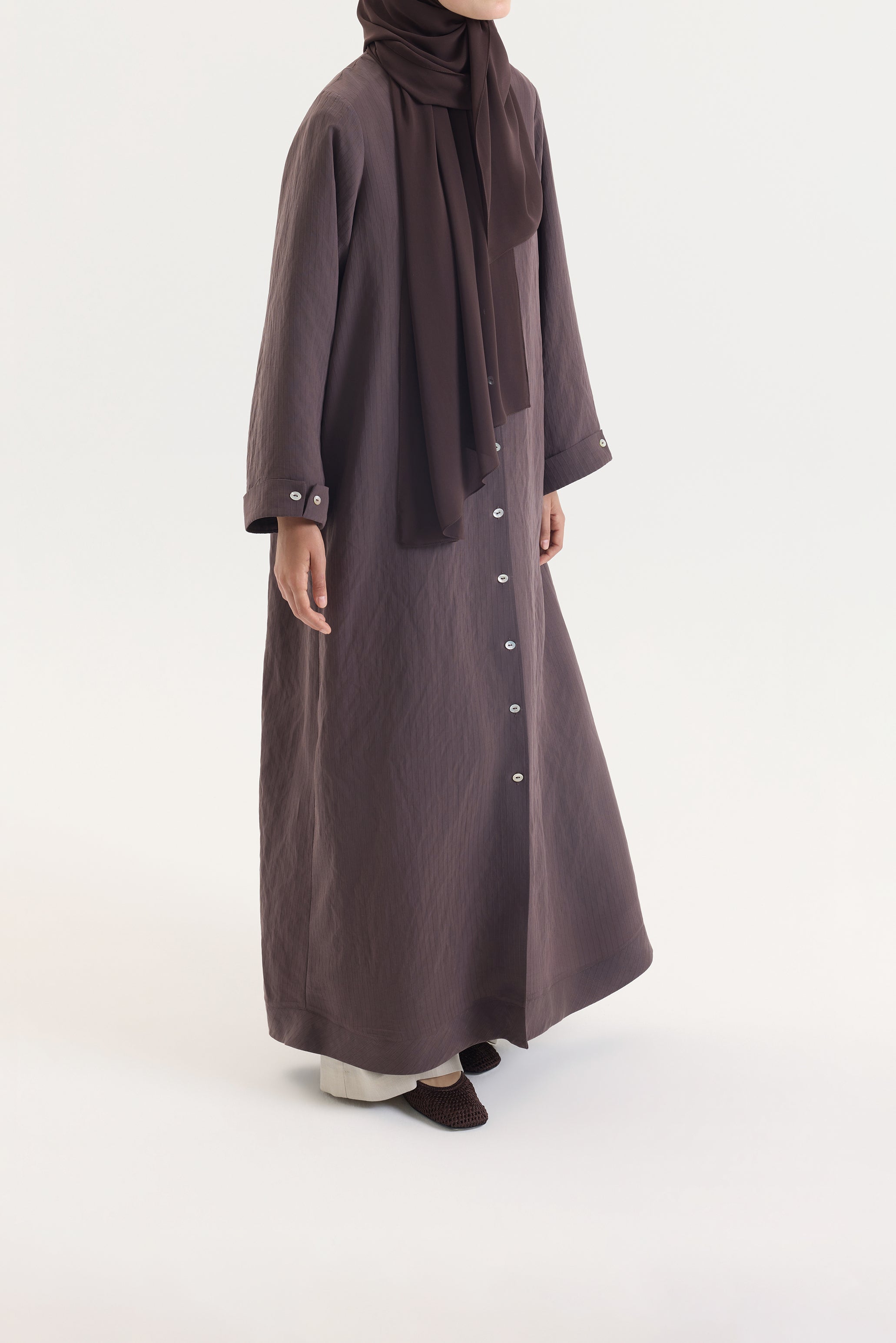 Gömlek Abaya Kahverengi Hubab Abaya