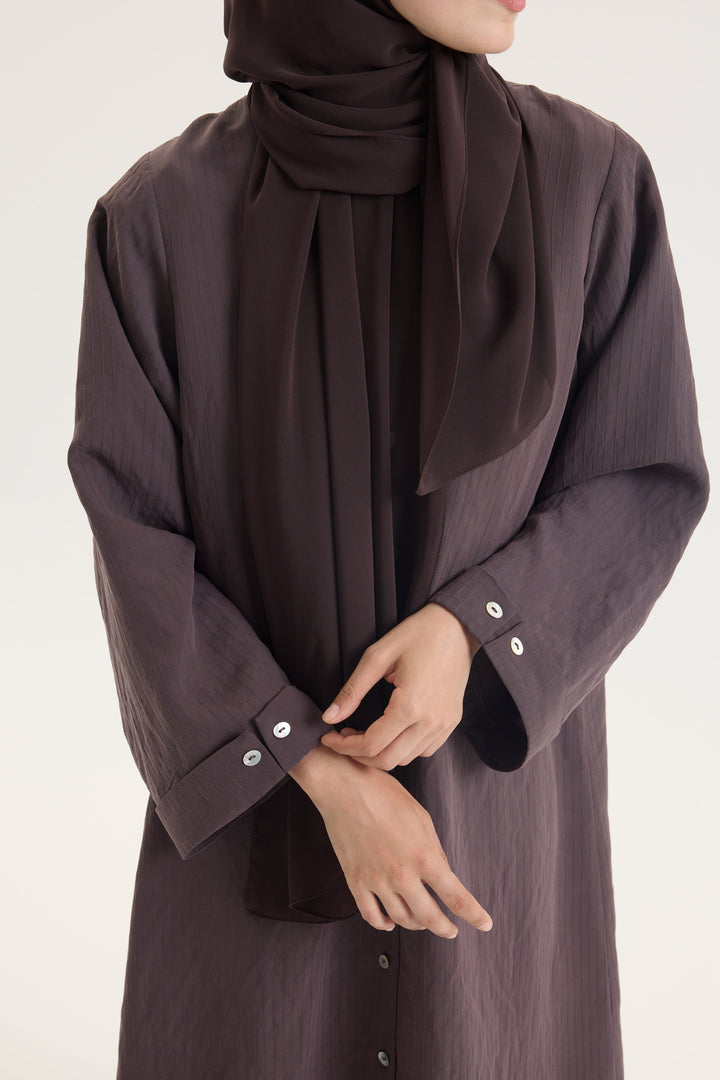 Kestane Japon Şifon Şal Hubab Abaya