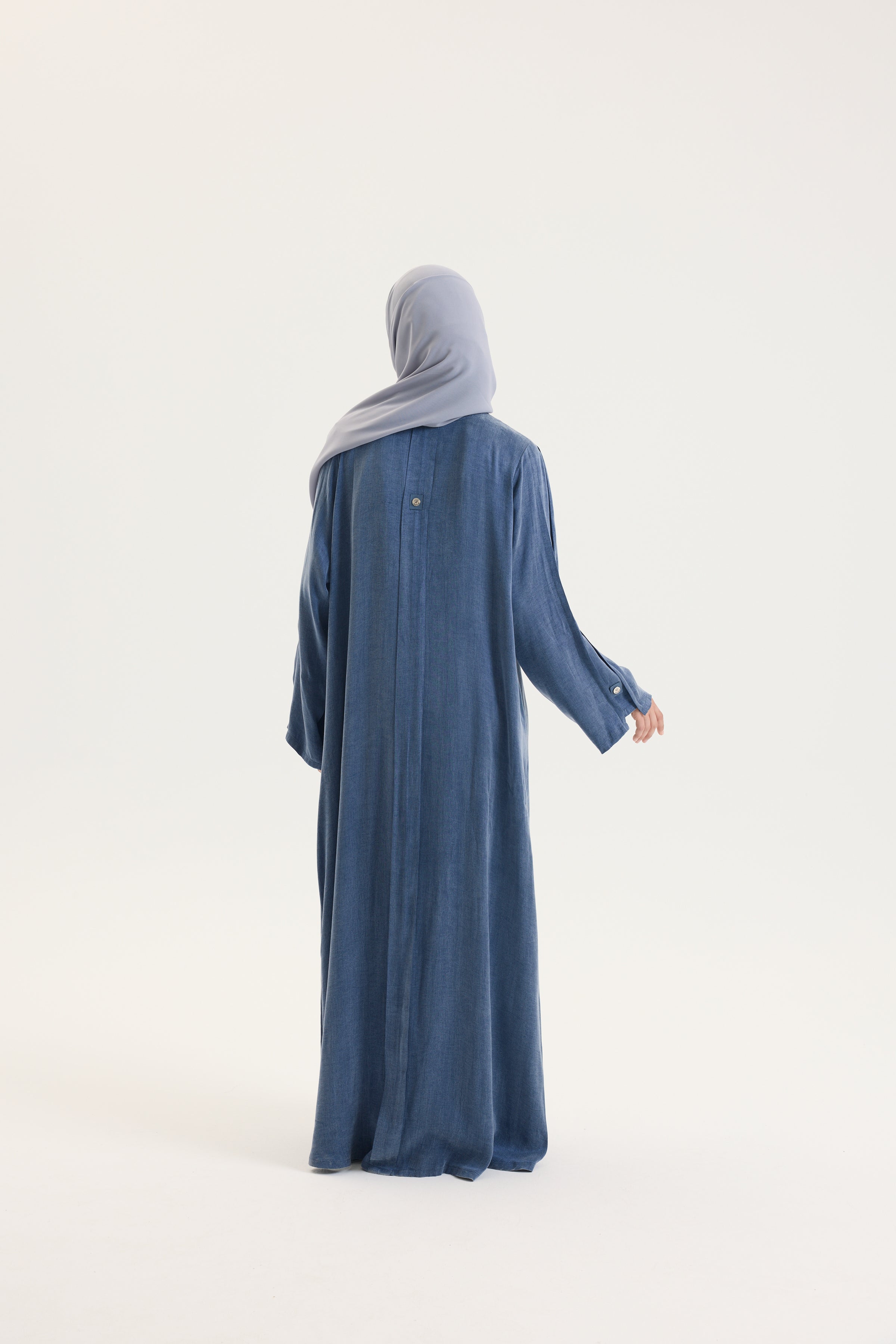 Açık gri Japon Şifon Şal Hubab Abaya