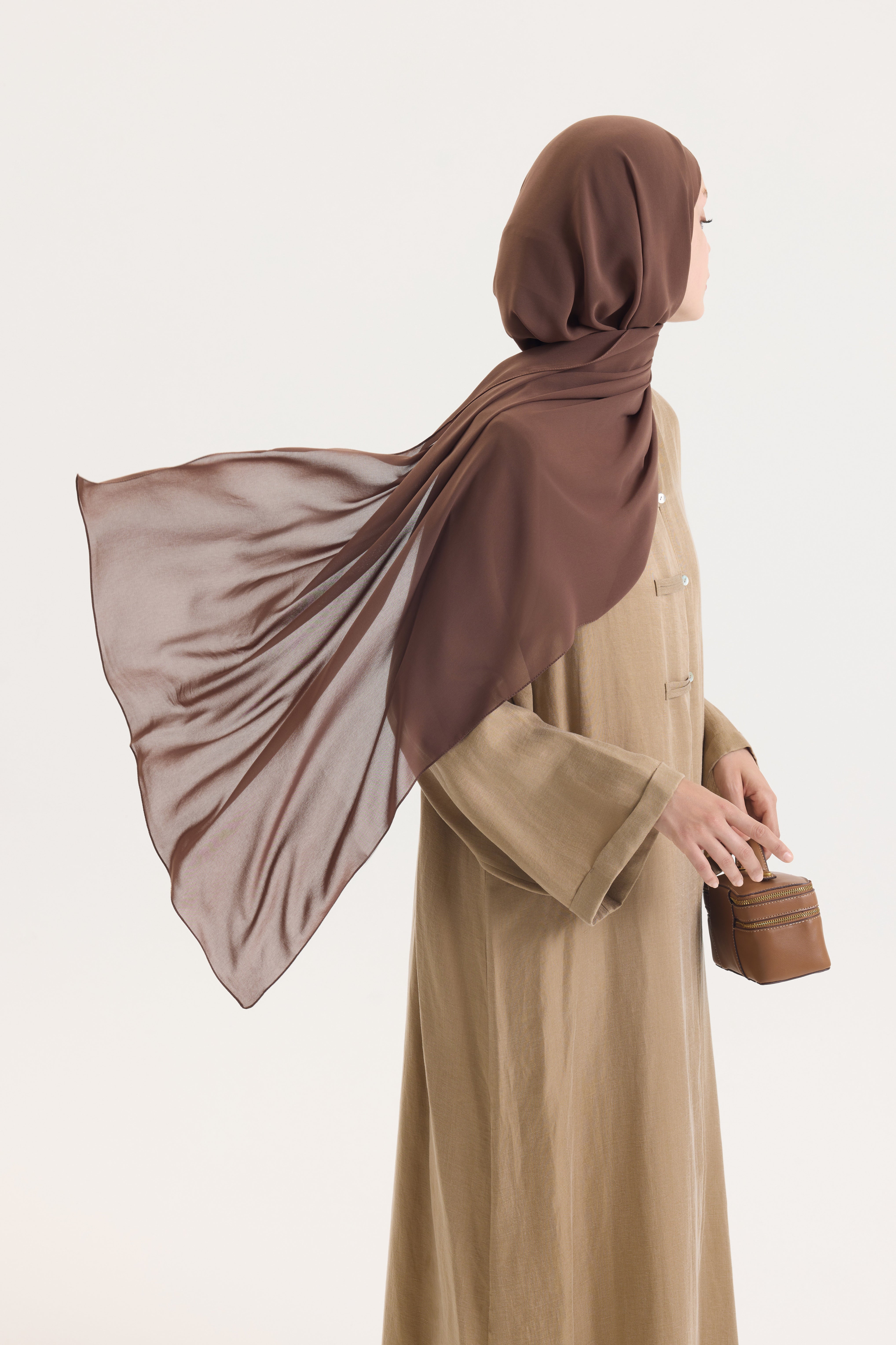 BRİT DETAYLI HARDAL KUPRA ABAYA Hubab Abaya