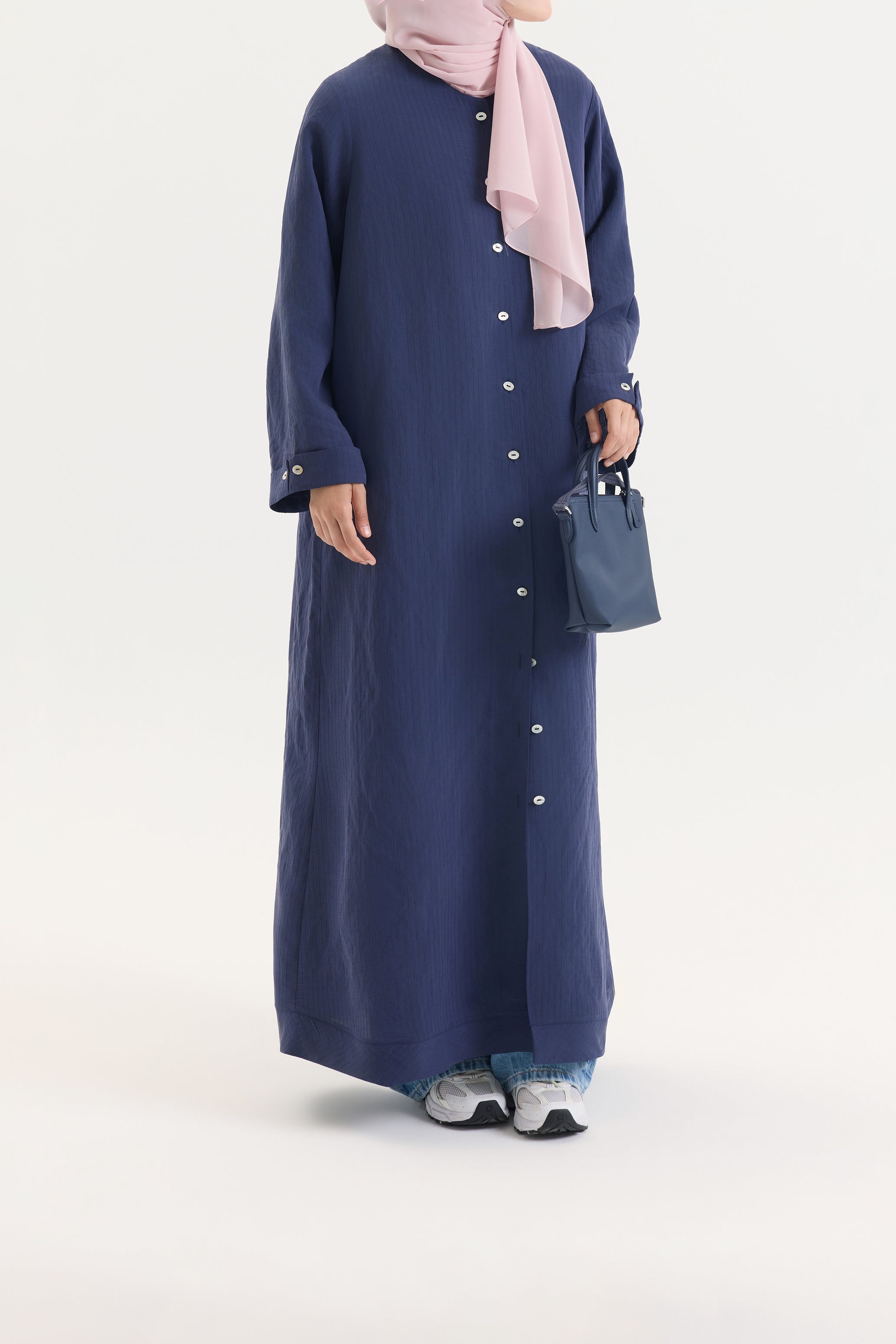 Gömlek Abaya Lacivert Hubab Abaya