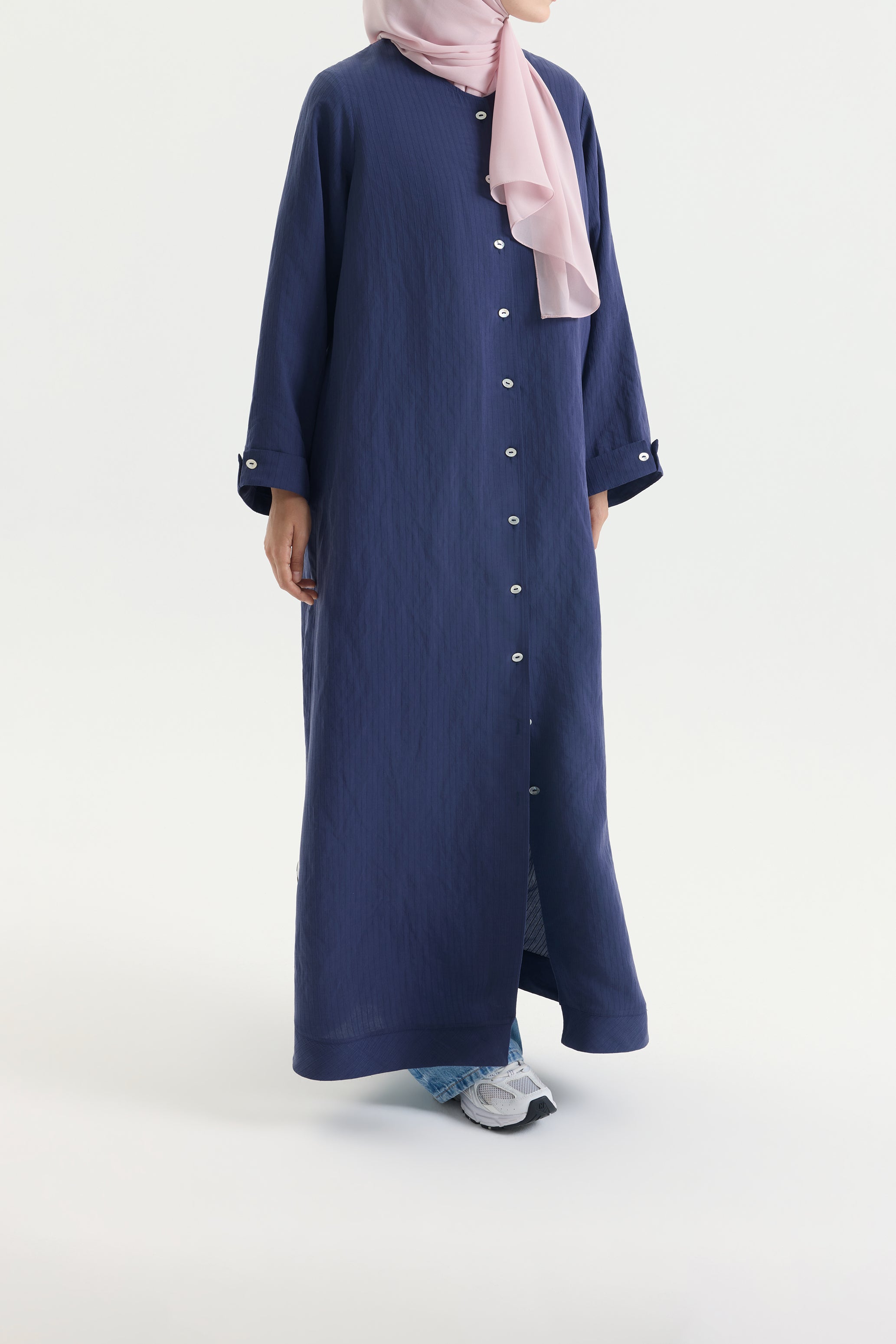 Gömlek Abaya Lacivert Hubab Abaya
