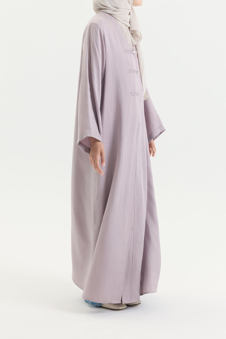 Brit Detaylı Gül Kurusu Kupra Abaya Hubab Abaya