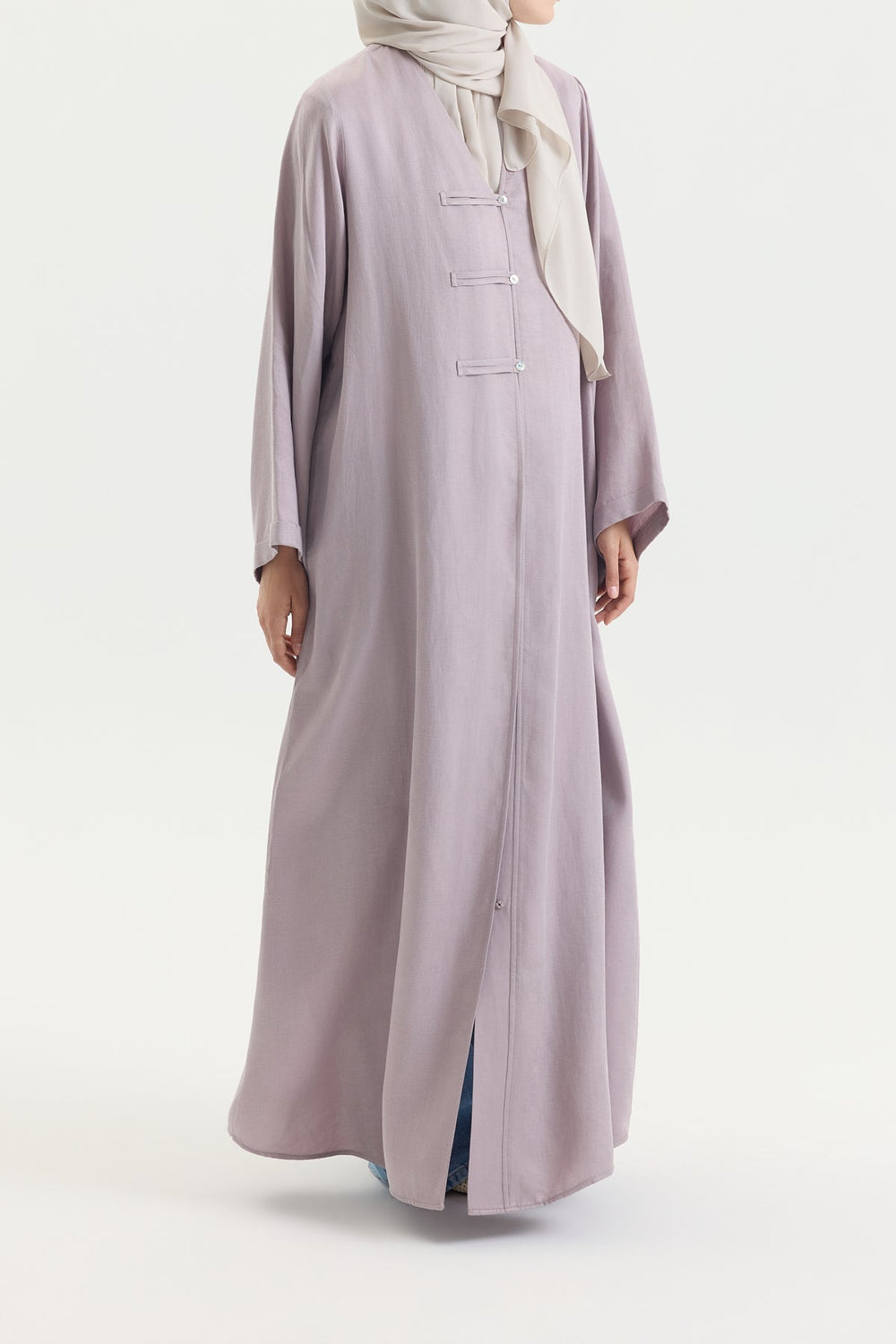 Brit Detaylı Gül Kurusu Kupra Abaya Hubab Abaya