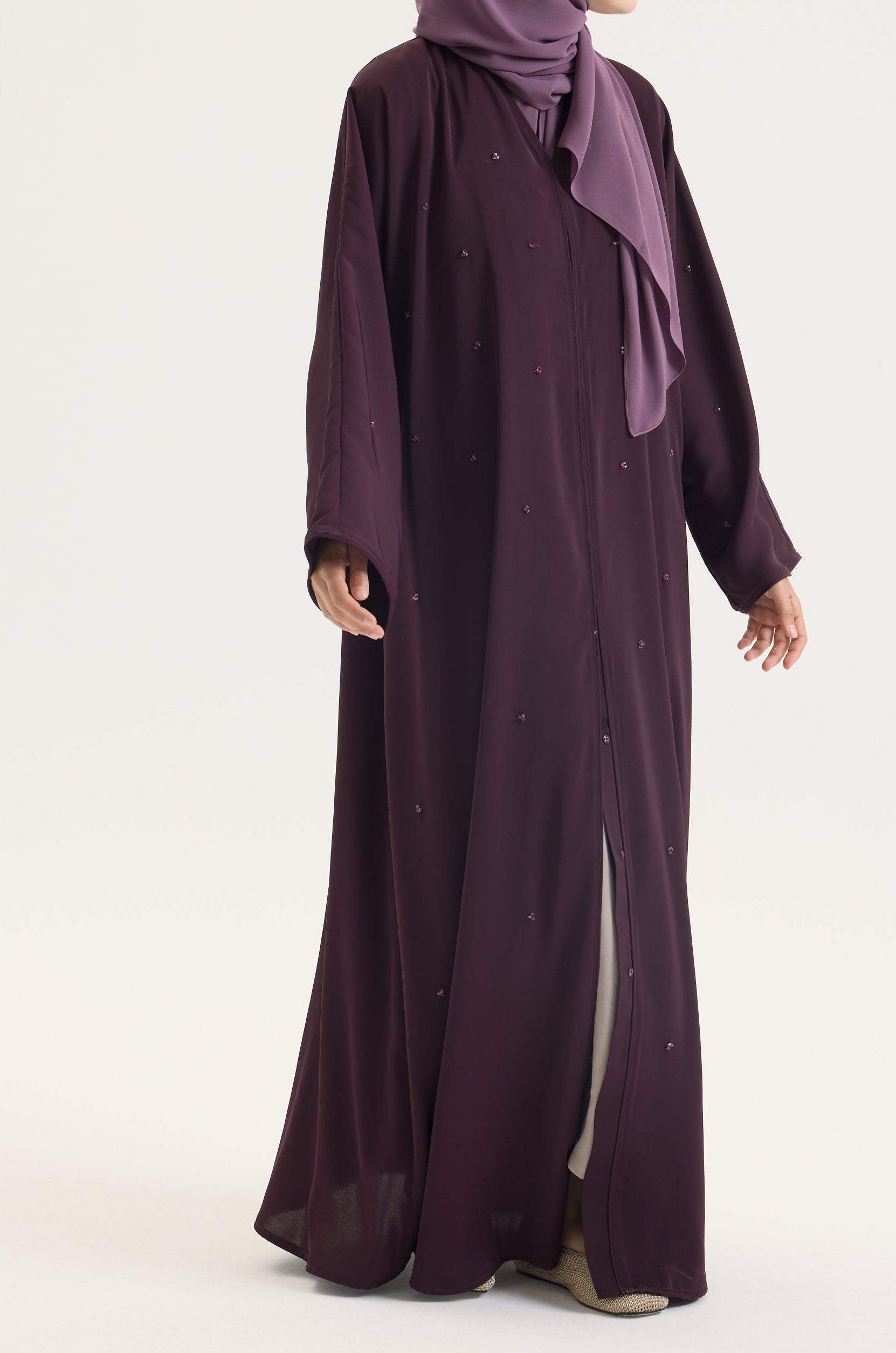 Dila Abaya Berry Luxury Hubab Abaya