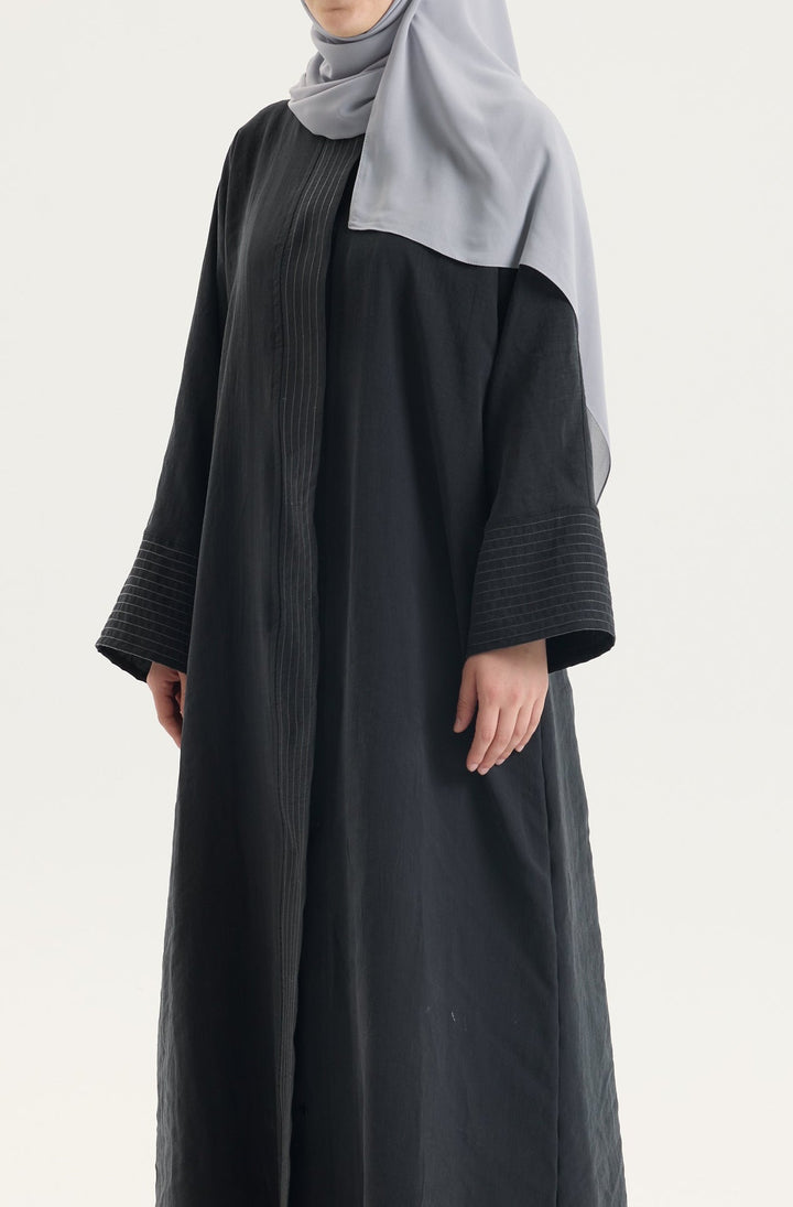 Açık gri Japon Şifon Şal Hubab Abaya