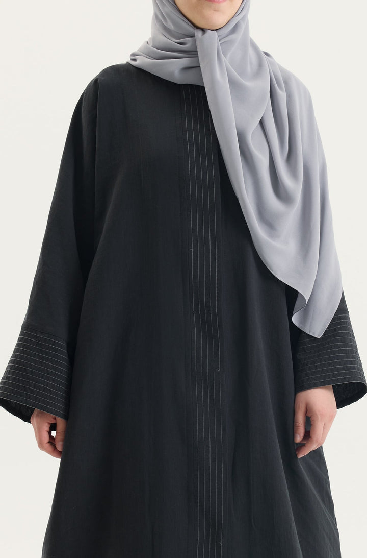 Açık gri Japon Şifon Şal Hubab Abaya