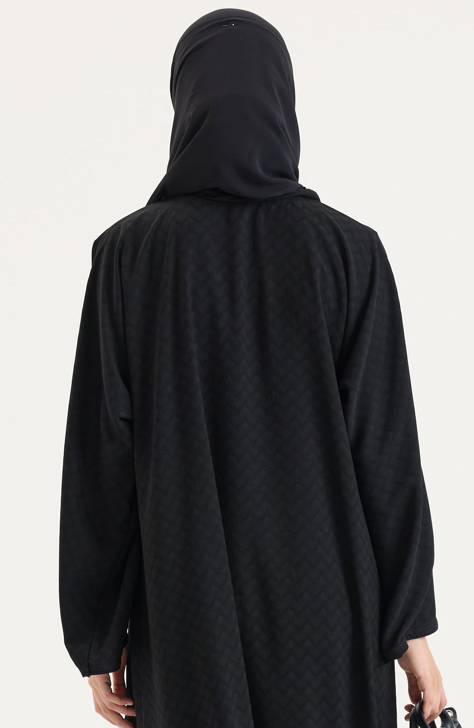 Siyah Japon Şifon Şal Hubab Abaya