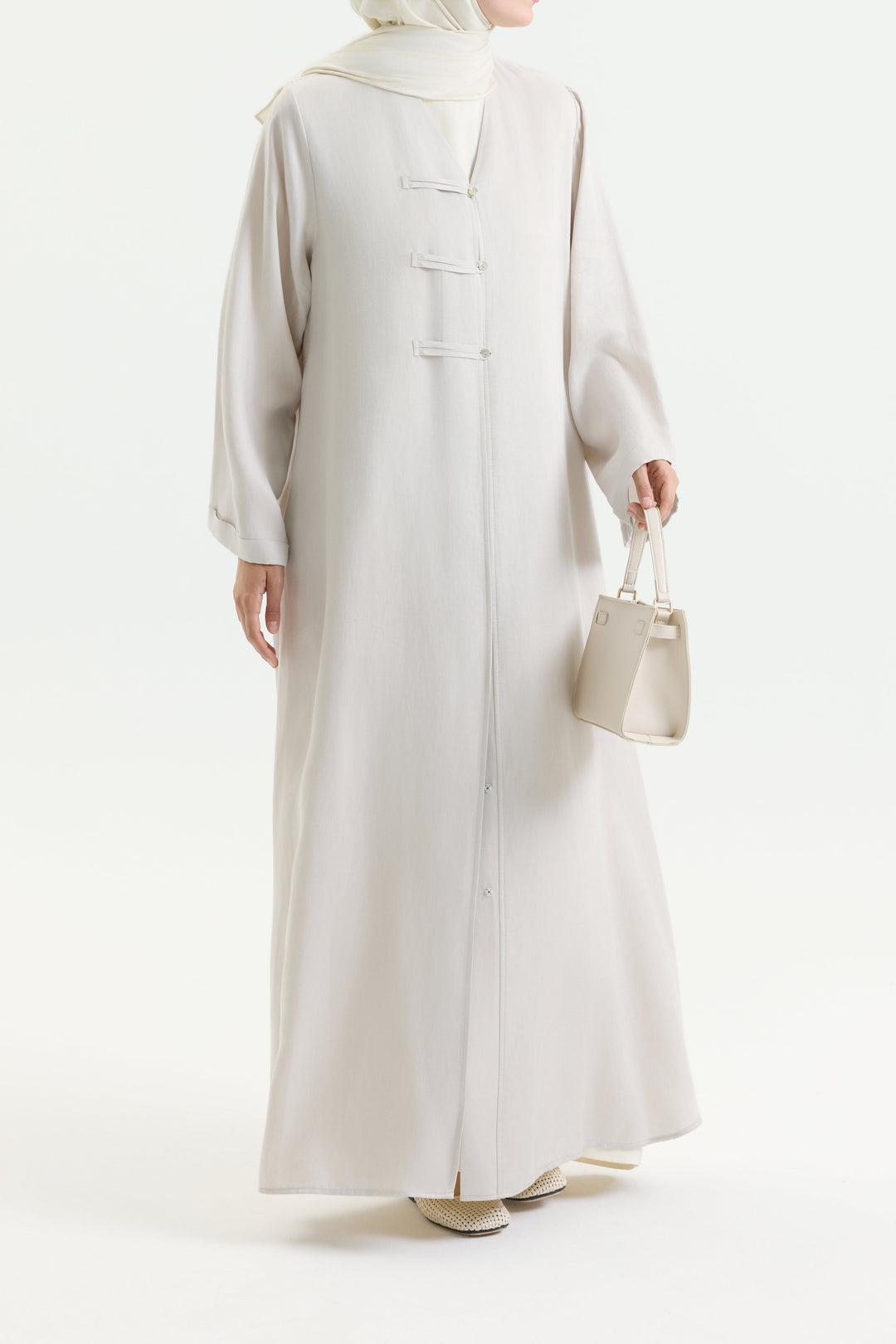 BRİT DETAYLI SEDEF KUPRA ABAYA Hubab Abaya