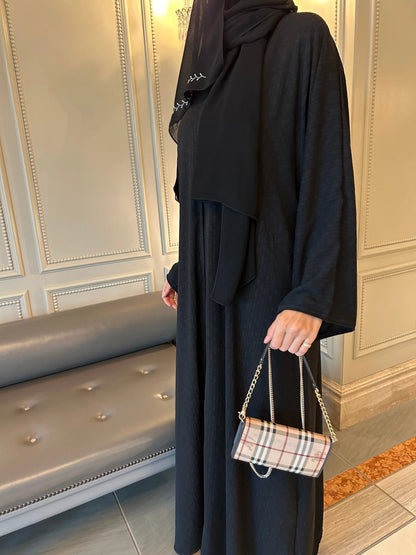 Elit Abaya Mini Zincir Desen Tesettür Kadın Giyim Hubab Abaya