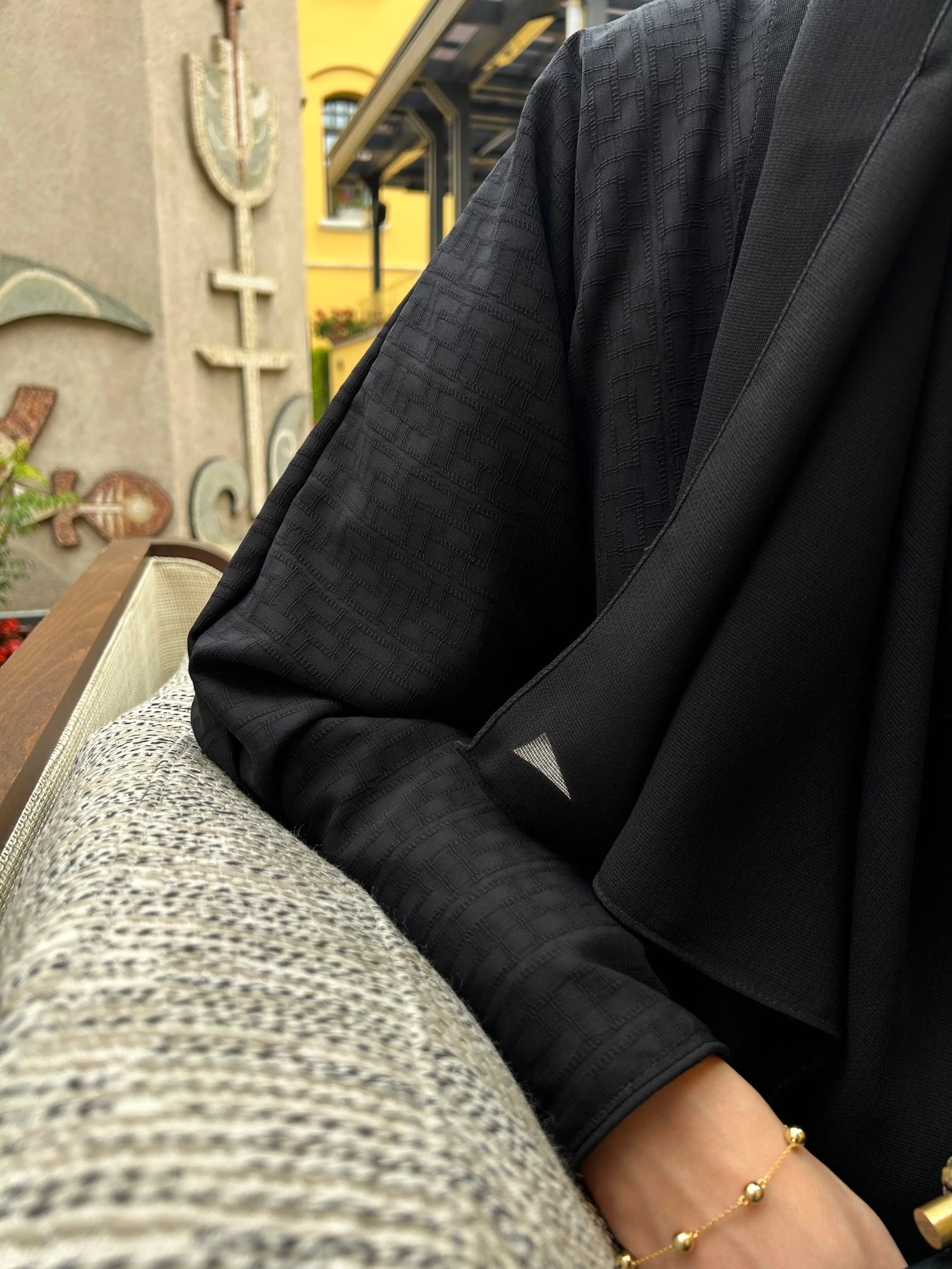 Elit Abaya Mini Zincir Desen Tesettür Kadın Giyim Hubab Abaya